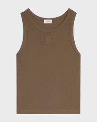 débardeur triomphe coton côtelé - GLAZED BROWN -  - 1 | CELINE
