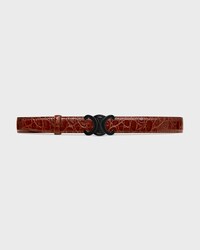 Reversible Strap 25MM IN TAURILLON LEATHER AND CROCODILE EMBOSSED CALFSKIN -  -  - 2 | CELINE