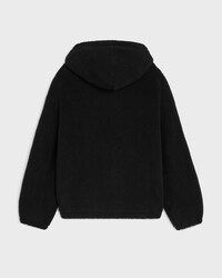 veste à capuche molleton de laine et coton - Noir -  - 2 | CELINE