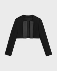 bolero jacket IN double wool crepe - BLACK -  - 1 | CELINE