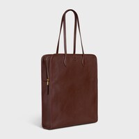TALL CABAS EN AGNEAU BRILLANT - MARRON fonc&eacute; - HOMME - 2 | CELINE