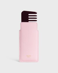 Small Hair Comb With Case in Smooth Calfskin - DIRTY PINK / SYRAH - EVENING - 1 | CELINE