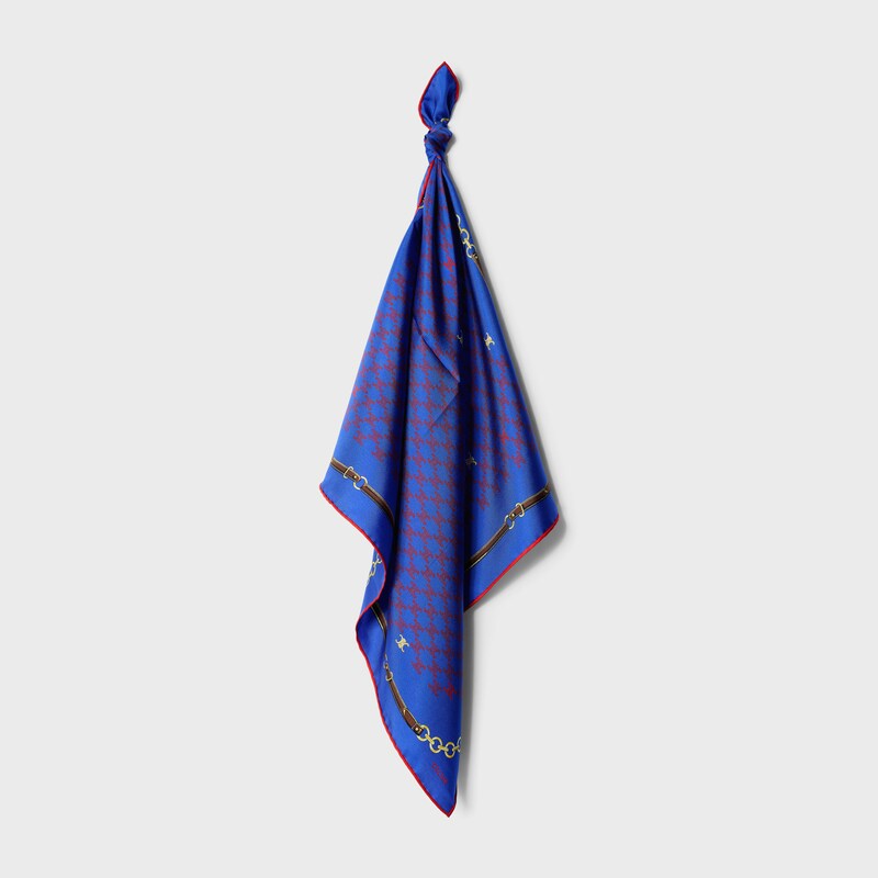 AVENUE FOCH BANDANA 55 - BLUE/RED -  - 1 | CELINE