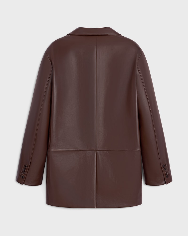 tailored jacket IN soft lambskin - CHOCOLATE -  - 1 | CELINE