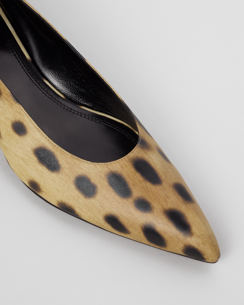 SCARPIN KITTEN EM CHEETAH - BEGE CLARO/MARROM - - 1 | CELINE