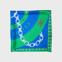 BULLSEYE FOULARD 90 - ROYAL BLUE/GREEN -  - 2 | CELINE