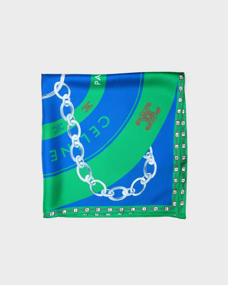 BULLSEYE FOULARD 90 - ROYAL BLUE/GREEN -  - 1 | CELINE