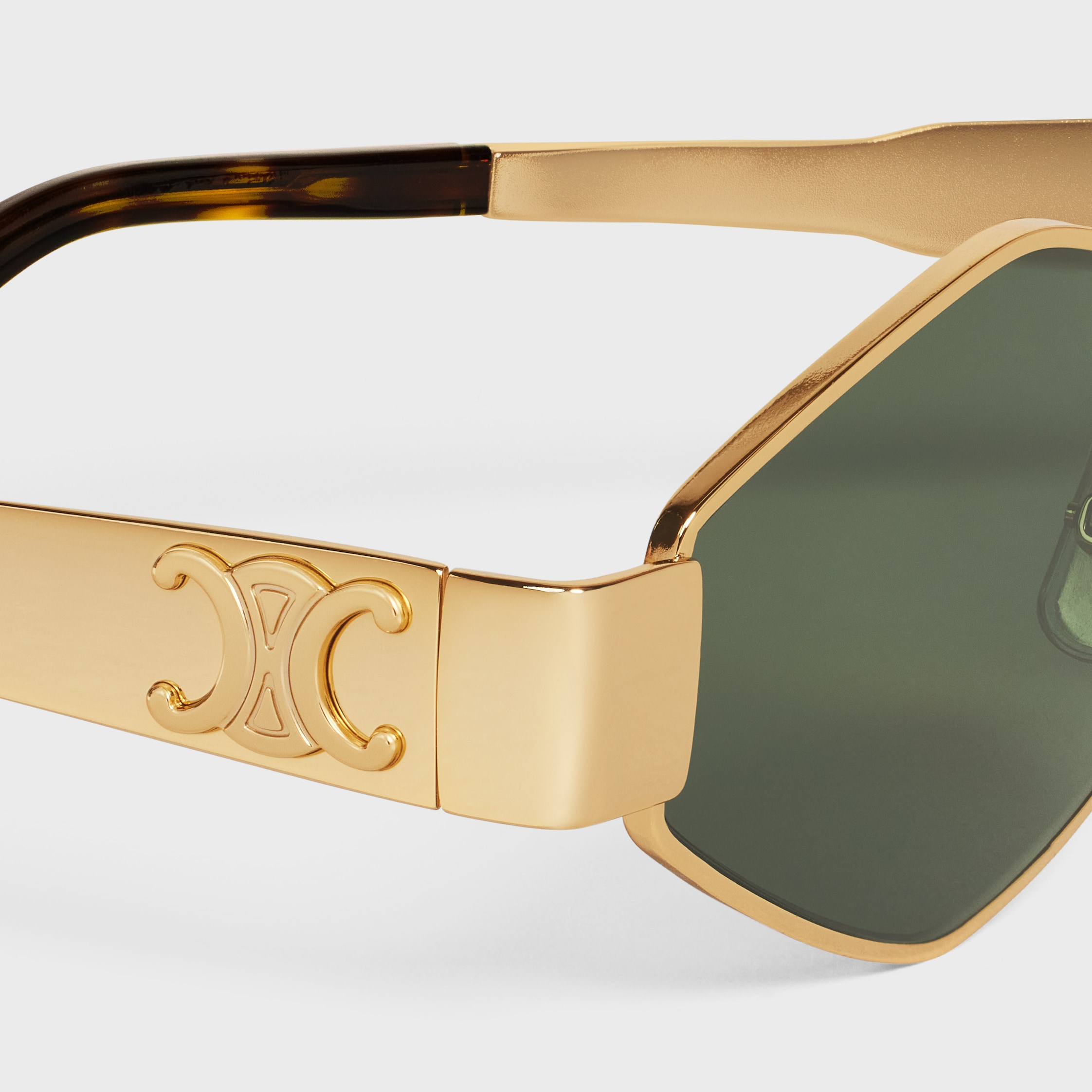 Triomphe Metal 02 Sunglasses in Metal - GOLD / GREEN | CELINE