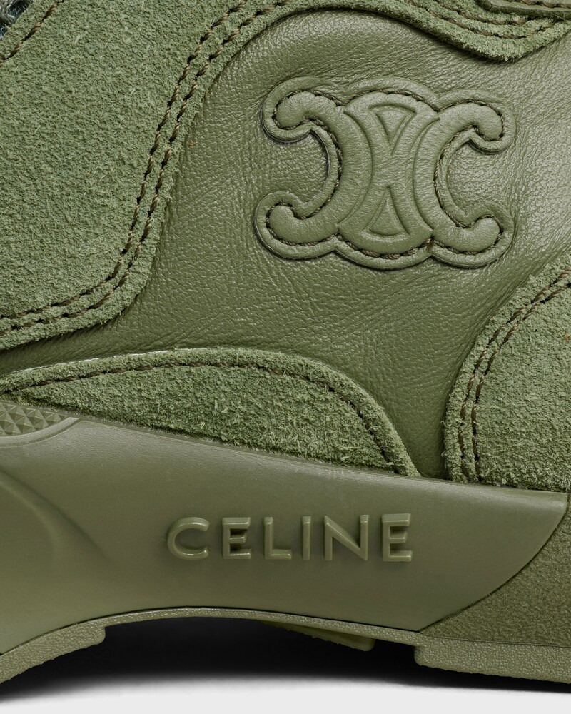 RUNNER SNEAKER IN CALFSKIN, SUEDE CALFSKIN AND MESH - KHAKI -  - 1 | CELINE