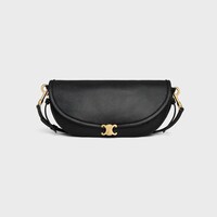 LITTLE HALFMOON SOFT TRIOMPHE IN SUPPLE SHINY LAMBSKIN - BLACK - SHOULDER BAGS - 1 | CELINE