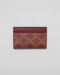 MEDIUM CARD HOLDER  IN Triomphe canvas and calfskin - BURGUNDY/TAN - CARD HOLDERS - 2 | CELINE