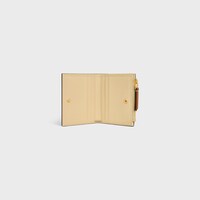 COMPACT WALLET TRIOMPHE STAMP IN SUPPLE GRAINED CALFSKIN - SOFT TAN / SOFT CREAM - WALLETS - 2 | CELINE