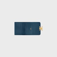 COMPACT WALLET WITH COIN TRIOMPHE IN Shiny calfskin - TEAL BLUE - NEW - 2 | CELINE