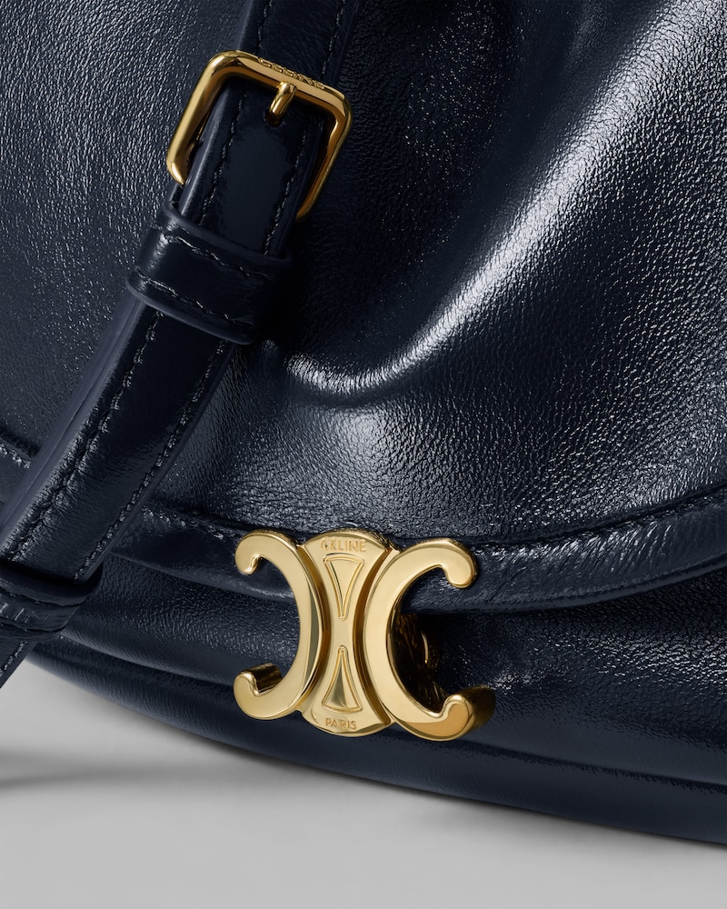 SOFT TRIOMPHE LITTLE HALFMOON IN SHINY LAMBSKIN - INK BLUE - ALL BAGS - 1 | CELINE