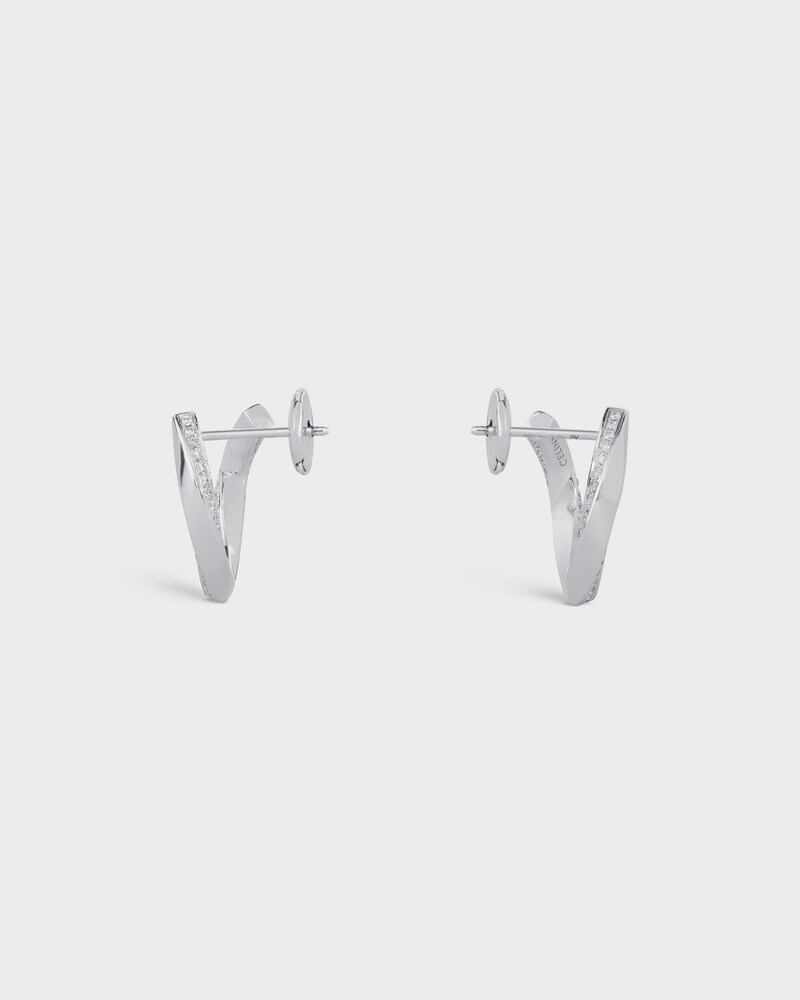 Torsion Earrings in White Gold and Diamonds - White Gold and White - OTHER LINES - 1 | CELINE