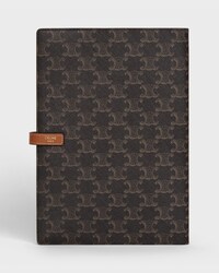 Large notebook cover in triomphe canvas and calfskin - TAN - CELINE MAISON - 2 | CELINE