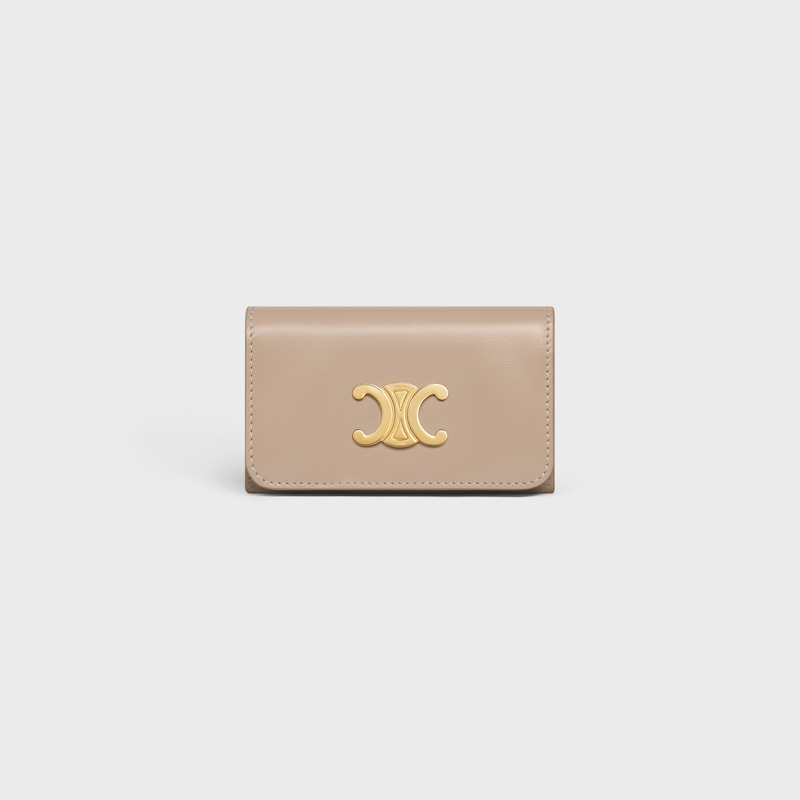 KEY CASE TRIOMPHE IN Shiny calfskin - SAFARI - POUCHES - 1 | CELINE