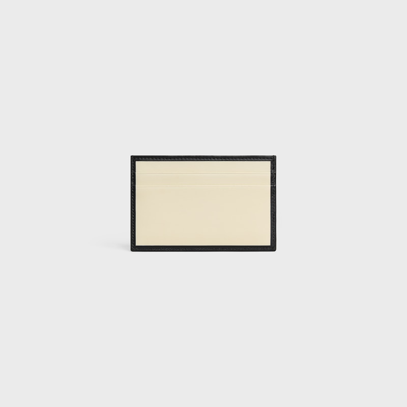 MEDIUM CARD HOLDER IN SMOOTH LAMBSKIN - BLACK / WHITE - CARD HOLDERS - 1 | CELINE