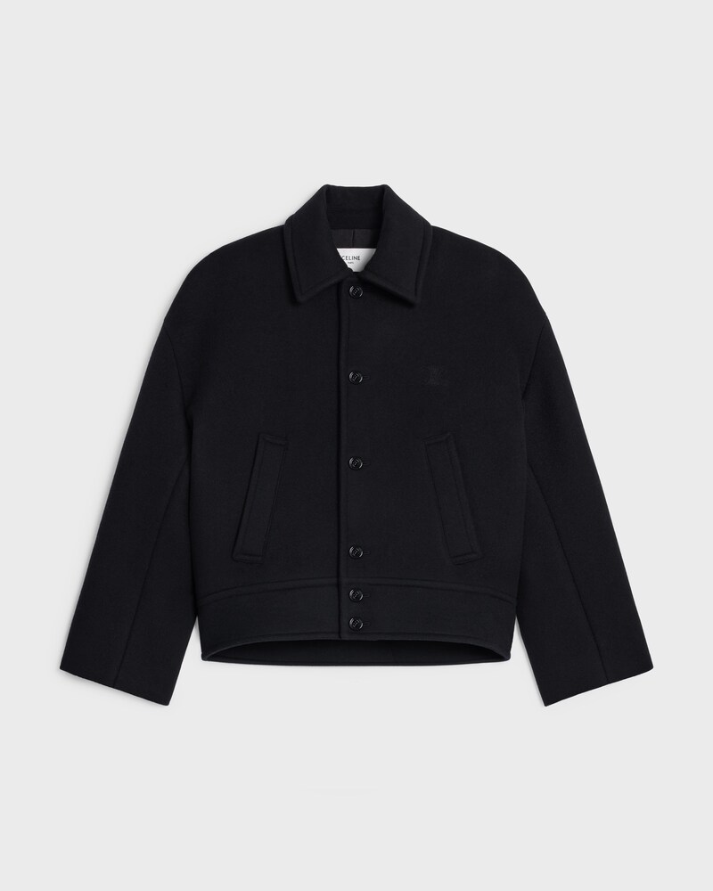 jacket IN double-face wool cashmere - BLACK -  - 1 | CELINE