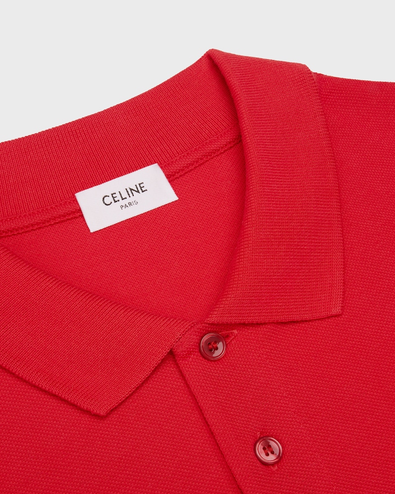 polo shirt IN PIQUE COTTON JERSEY - ROUGE / BLEU -  - 1 | CELINE