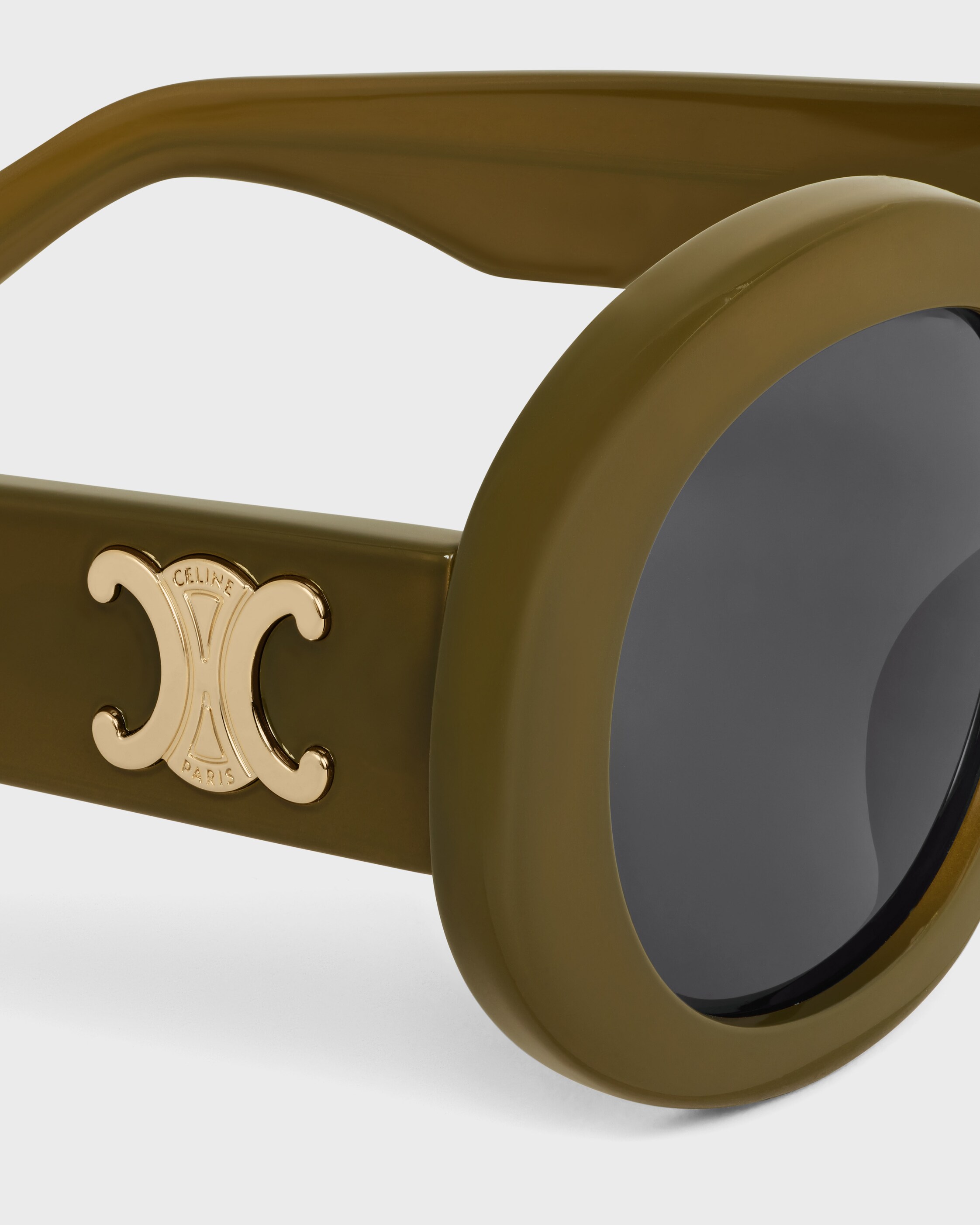 Triomphe 01 sunglasses in Acetate - Milky Olive | CELINE