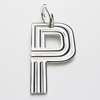 알파벳 참 P 레터 - 로듐 피니시 브라스 - 실버 - 참 - 1 | CELINE