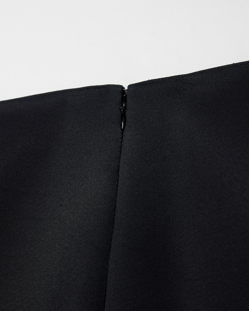 skirt IN wool and silk cady - BLACK -  - 1 | CELINE