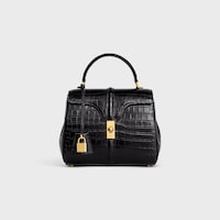 Small 16 Bag in porosus crocodile - BLACK - MORE LINES - 1 | CELINE