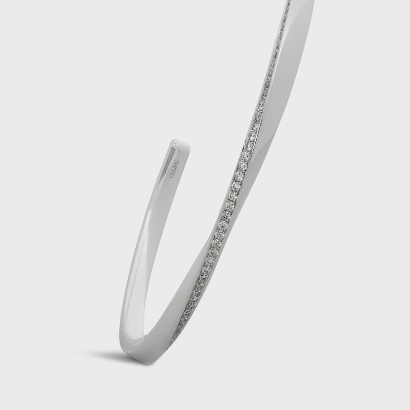 Torsion Bracelet in White Gold and Diamonds - White Gold and White -  - 1 | CELINE