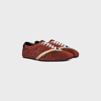 THE FLAT SNEAKER IN SUEDE CALFSKIN AND LAMBSKIN - RUST/ECRU -  - 2 | CELINE