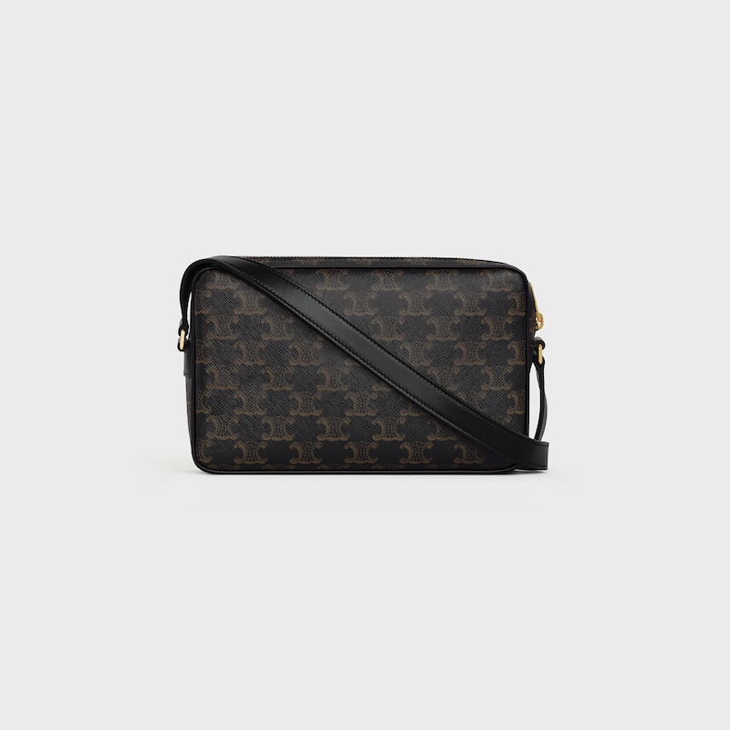 Sac Messenger Moyen Modèle EN toile triomphe avec imprimé celine - NOIR - CADEAUX D'EXCEPTION - 1 | CELINE