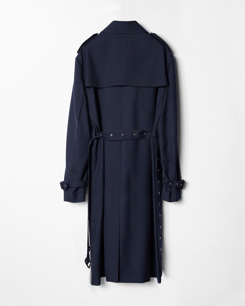trench coat IN wool gabardine - INK -  - 1 | CELINE