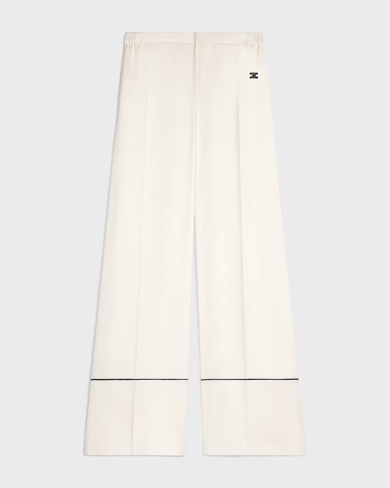 pantalon pyjama satin de soie - IVOIRE -  - 1 | CELINE