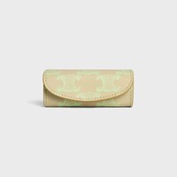 LIPSTICK CASE IN TRIOMPHE CANVAS - SANDCASTLE / SOFT LIME - EVENING - 1 | CELINE