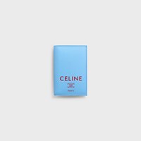 VERTICAL CARD HOLDER IN SMOOTH LAMBSKIN - SKY BLUE / RED - NEW - 1 | CELINE