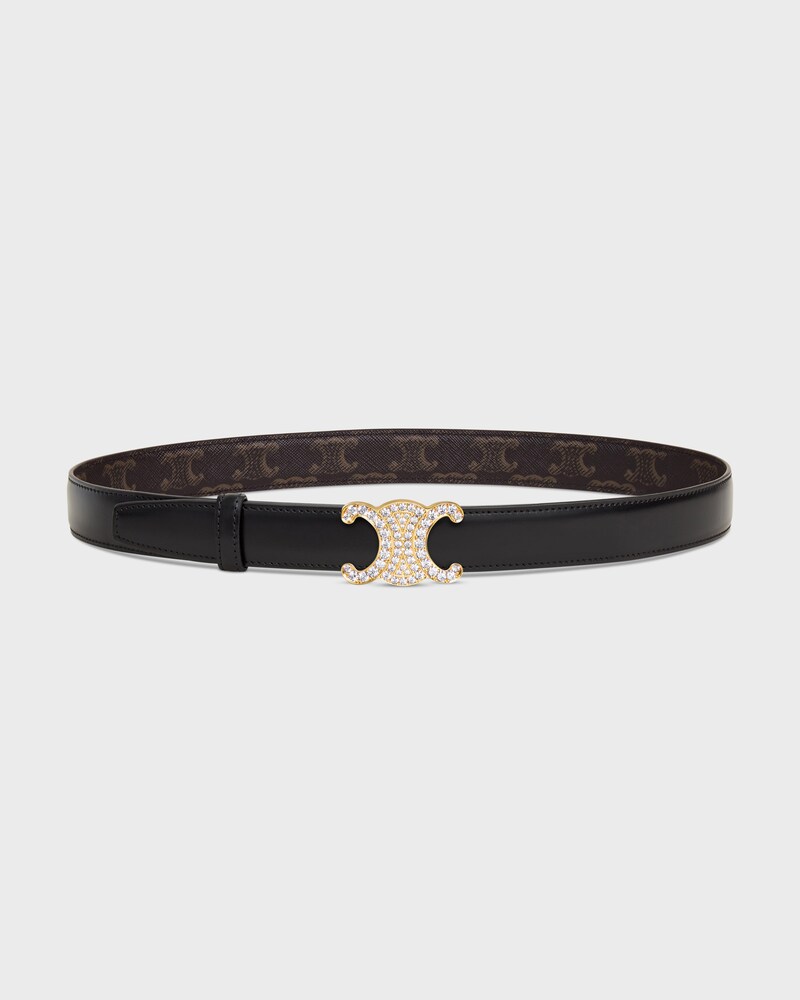 Reversible Strap 25MM IN Taurillon Leather and Triomphe Canvas -  -  - 1 | CELINE