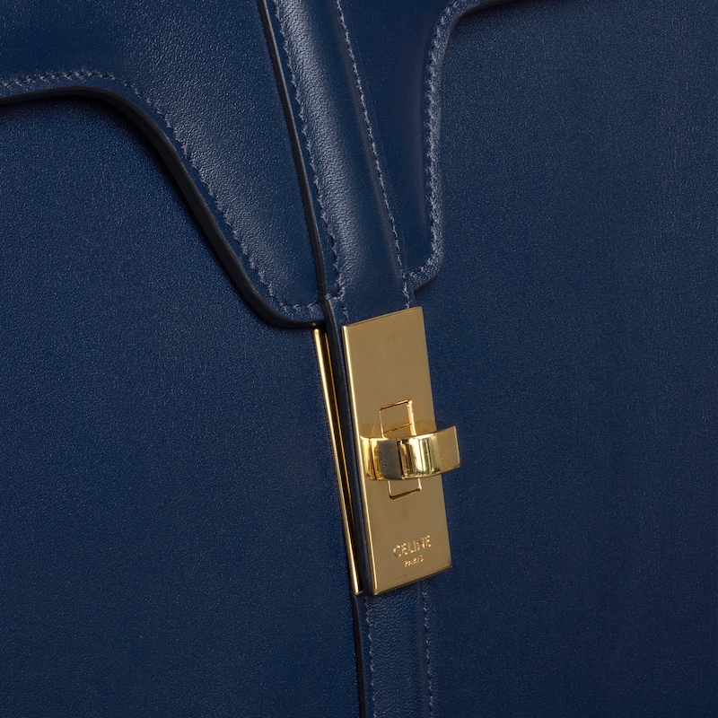 Classique 16 Bag in satinated calfskin - Dark blue - 16 - 1 | CELINE