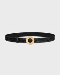 Reversible Strap 25 IN TAURILLON LEATHER AND CROCODILE EMBOSSED CALFSKIN -  -  - 1 | CELINE