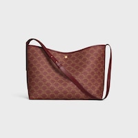 SOFT SHOPPER BAG IN TRIOMPHE CANVAS AND CALFSKIN - BURGUNDY/TAN - TRIOMPHE CANVAS - 1 | CELINE