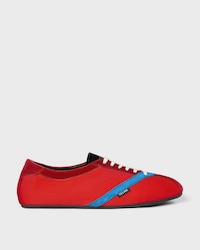 DER FLAT SNEAKER AUS GROSGRAIN, SAMT, ZIEGENWILDLEDER UND LAMMLEDER - ROT/ELEKTROBLAU -  - 1 | CELINE