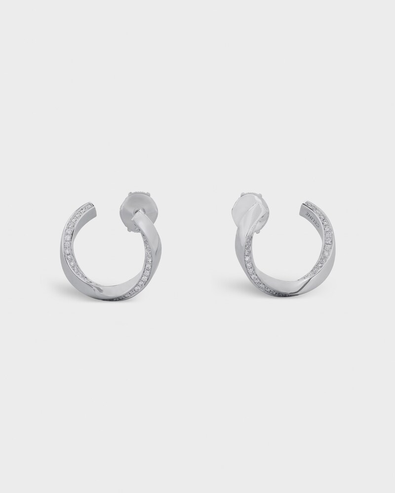 Torsion Earrings in White Gold and Diamonds - White Gold and White - OTHER LINES - 1 | CELINE