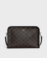 HORIZONTAL MESSENGER BAG TRIOMPHE TOUCH IN TRIOMPHE CANVAS AND CALFSKIN - BLACK - NEW - 1 | CELINE