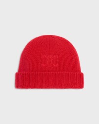 triomphe beanie IN cashmere and silk - BRIGHT RED -  - 1 | CELINE
