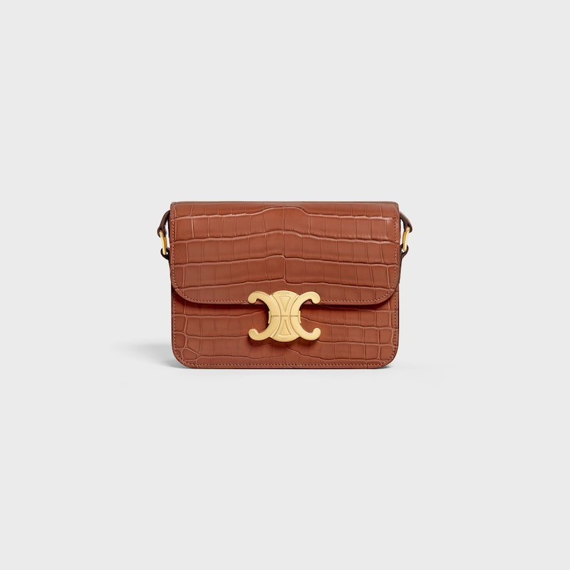 Sac Triomphe mod&egrave;le Teen en crocodile - TAN - TRIOMPHE - 1 | CELINE