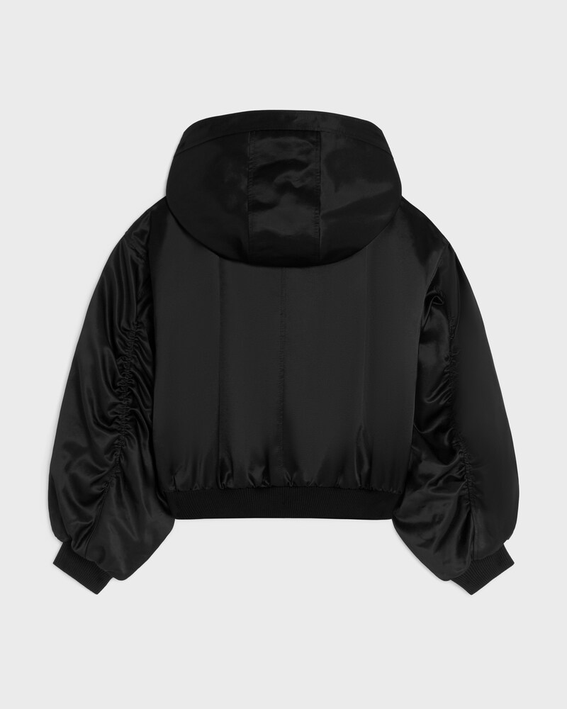 bomber jacket IN cotton satin - BLACK -  - 1 | CELINE