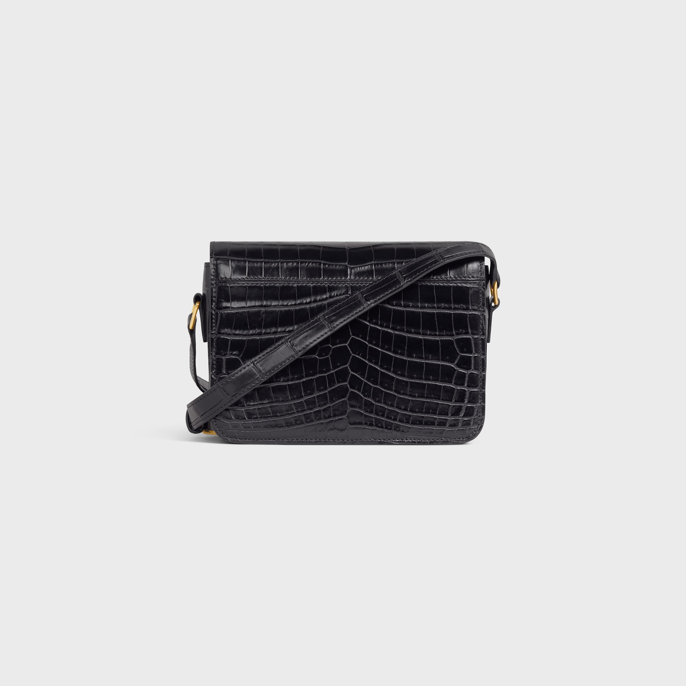 Teen Triomphe Bag in Crocodile - Black | CELINE