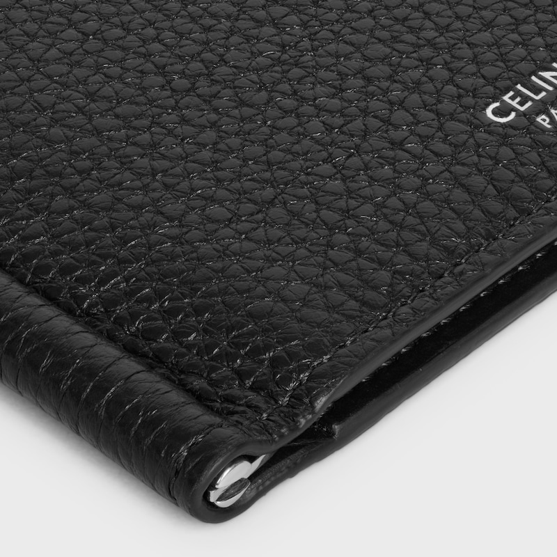 bill clip wallet IN GRAINED CALFSKIN - BLACK - WALLETS - 1 | CELINE