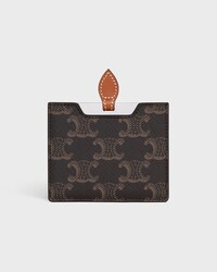 MIRROR WITH POUCH IN TRIOMPHE CANVAS AND CALFSKIN - TAN - TRAVEL - 1 | CELINE