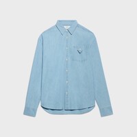 shirt IN cotton denim - BIO BLEACH WASH -  - 1 | CELINE