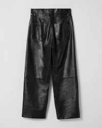 BOYFRIEND-HOSE AUS WEICHEM LAMMLEDER - SCHWARZ -  - 2 | CELINE